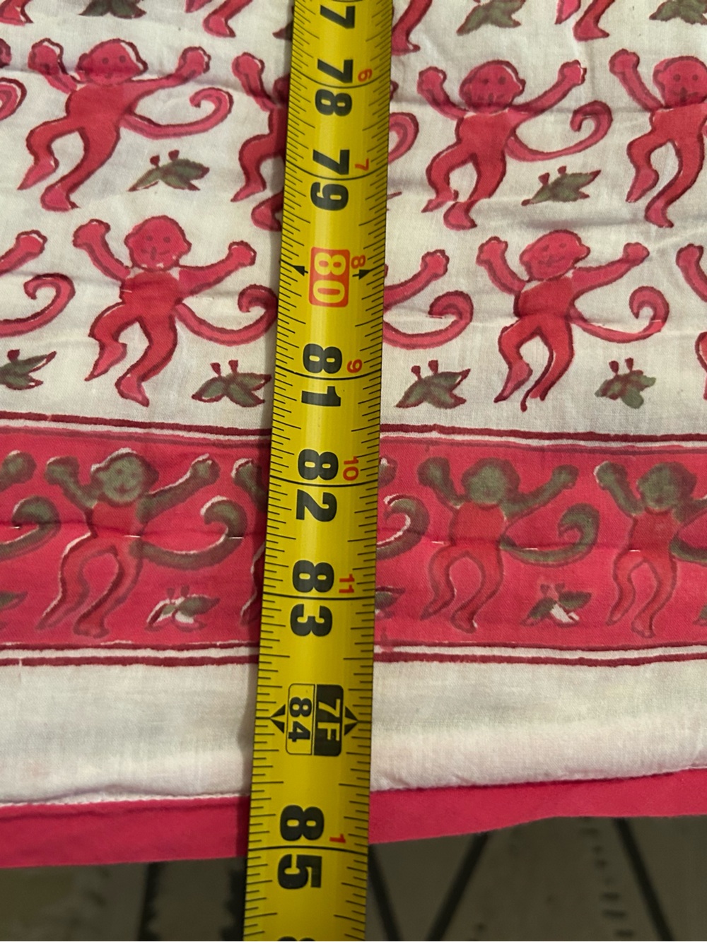 Roberta Roller Rabbit Pink Monkey & Stripe Block Print Cotton Quilt - Full Size - Picture 14 of 14